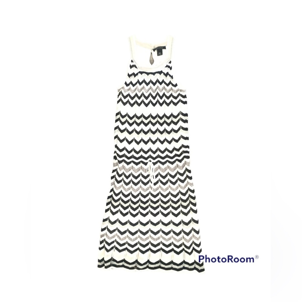 White House Black Market Womens XXS Sleeveless Lined Chevron Midi Dress